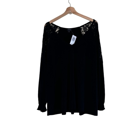 New TORRID‎ Studio Knit Lace Shoulder Top Sz 1X - Picture 3 of 7